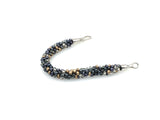 Japanese glass beaded Kumihimo bracelet with silver clasp