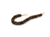 Japanese glass beaded Kumihimo bracelet with silver clasp