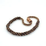 Semi-precious stones beaded Kumihimo necklace with magnetic clasp