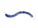 Japanese glass beaded Kumihimo bracelet with silver clasp