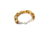 Japanese glass beaded Kumihimo bracelet with silver clasp