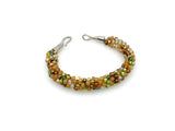 Japanese glass beaded Kumihimo bracelet with silver clasp