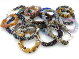 Japanese glass beaded Kumihimo bracelet with silver clasp