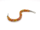 Japanese glass beaded Kumihimo bracelet with silver clasp