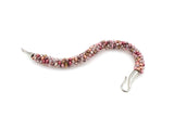 Japanese glass beaded Kumihimo bracelet with silver clasp