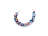 Japanese glass beaded Kumihimo bracelet with silver clasp